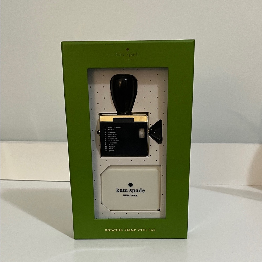 Kate Spade Green and Black Rotating Stamp Set